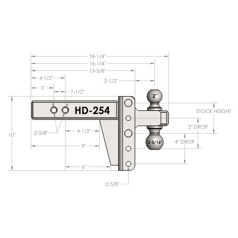 BulletProof Hitches 2.5" Heavy Duty 4" Drop/Rise Hitch Model HD254 - Image 9
