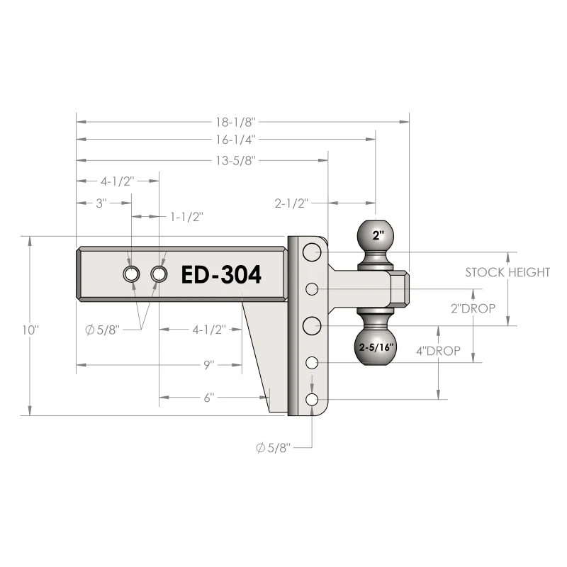 BulletProof Hitches 3.0" Extreme Duty 4" Drop/Rise Hitch Model ED304 - Image 8