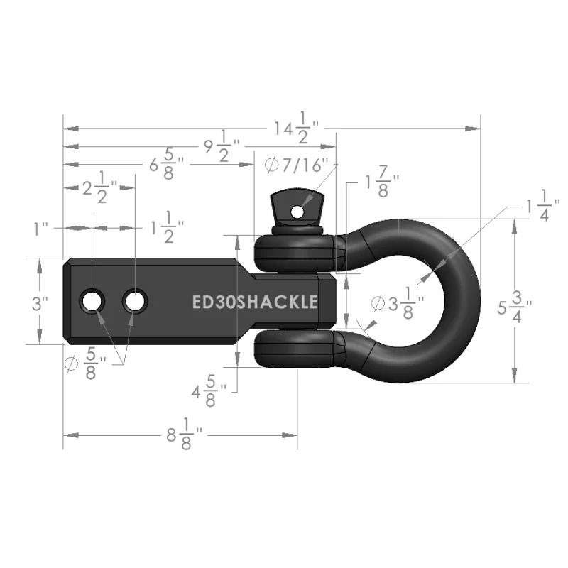 BulletProof Hitches 3.0" Extreme Duty Receiver Shackle Model ED30SHACKLE - Image 6