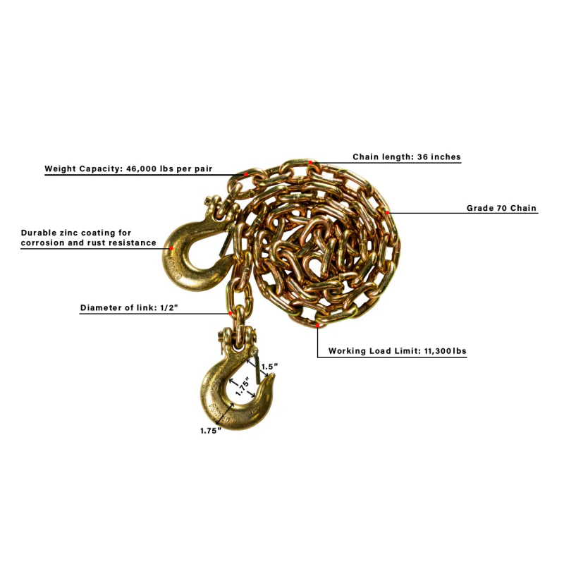 BulletProof Hitches Extreme Duty 1/2" Safety Chains (Pair) Model EDCHAINS - Image 6