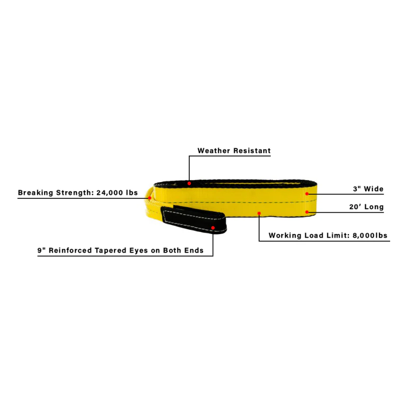 BulletProof Hitches Heavy Duty 3" Tow Strap Model HDTOWSTRAP - Image 6