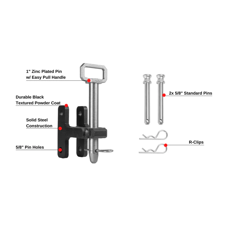 BulletProof Hitches Heavy Duty Single Tang Clevis with 1" Pin Model SINGLETANG - Image 6