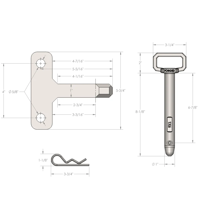 BulletProof Hitches Heavy Duty Single Tang Clevis with 1" Pin Model SINGLETANG - Image 7