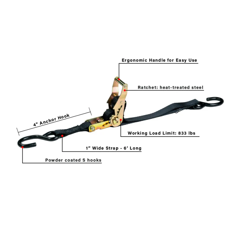 BulletProof Hitches Medium Duty 1" Ratchet Strap Model BPMDRS - Image 8