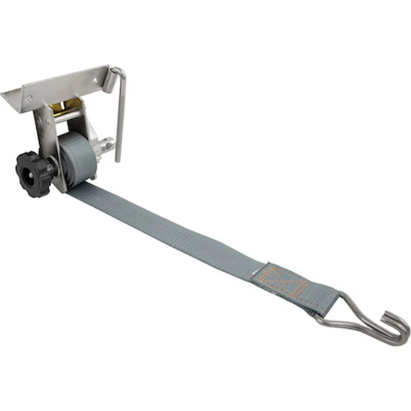 Buyers Products 1-1/2 Inch x 7 Foot Stainless Steel Ladder Rack Ratchet Tie Down Angle Mount with Double J Hooks Model 5480006 - Image 4