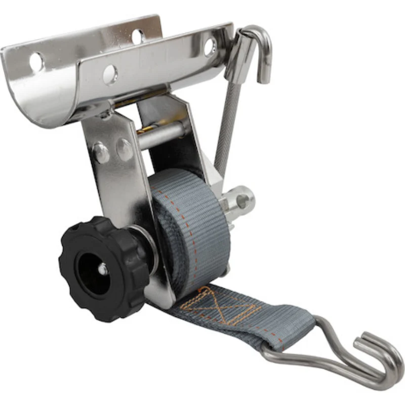 Buyers Products 1-1/2 Inch x 7 Foot Stainless Steel Ladder Rack Ratchet Tie Down Tube Mount with Double J Hooks Model 5480008 - Image 3