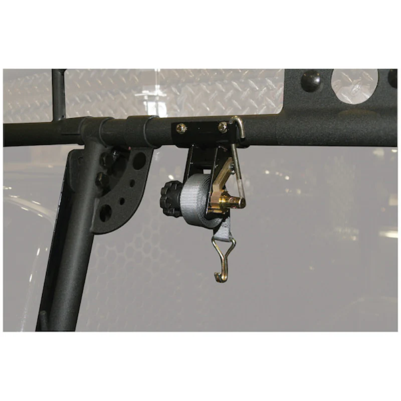 Buyers Products 1-1/2 Inch x 7 Foot Steel Ladder Rack Ratchet Tie Down Tube Mount with Double J Hooks Model 5480007 - Image 4