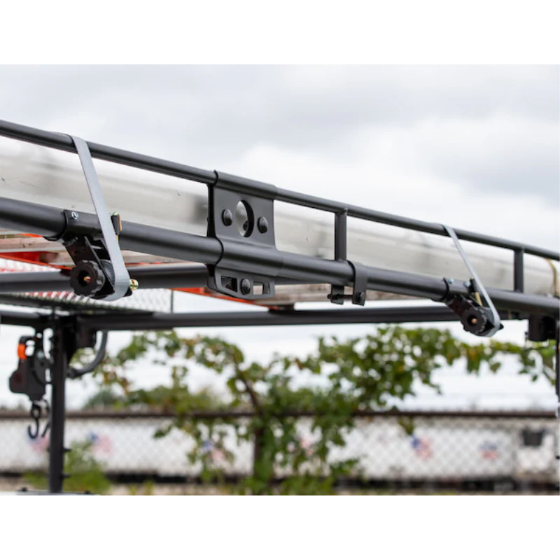 Buyers Products 1-1/2 Inch x 7 Foot Steel Ladder Rack Ratchet Tie Down Tube Mount with Double J Hooks Model 5480007 - Image 7
