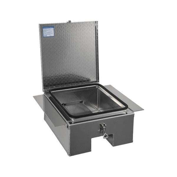 Buyers Products 12x24x22 Inch Diamond Tread Aluminum In-Frame Truck Tool Box with Notched Bottom Model 1705381 - Image 5