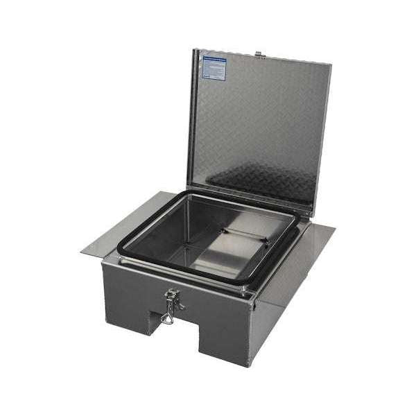 Buyers Products 12x24x22 Inch Diamond Tread Aluminum In-Frame Truck Tool Box with Notched Bottom Model 1705381 - Image 7