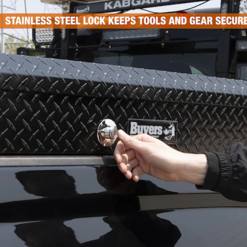 Buyers Products 13x16x36 Inch Side Mount Truck Tool Box Textured Matte Black Diamond Tread Aluminum Model 1733005 - Image 8