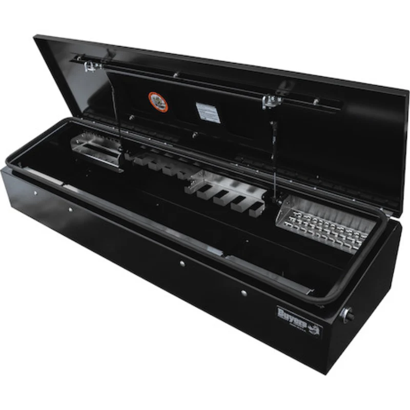 Buyers Products 14x20x72 Heavy-Duty Flatbed Contractor Truck Tool Box Series with Flip-Up Door Gloss Black Steel Model 1703945 - Image 7