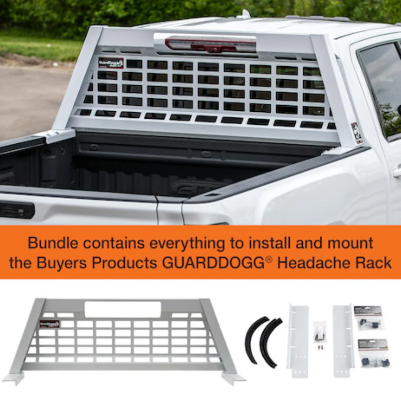 Buyers Products 20.20-inch Tall Gloss White Heavy-Duty Steel GuardDogg Pickup Truck Headache Rack Bundle with Mounting Brackets Model 851305 - Image 15