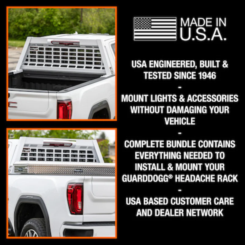 Buyers Products 20.20-inch Tall Gloss White Heavy-Duty Steel GuardDogg Pickup Truck Headache Rack Bundle with Mounting Brackets Model 851305 - Image 18
