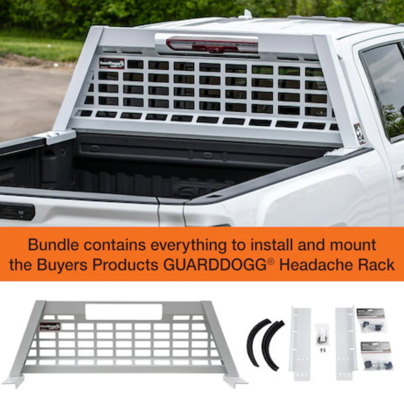 Buyers Products 23.00-inch Tall Gloss White Heavy-Duty Steel GuardDogg Pickup Truck Headache Rack Bundle with Mounting Brackets Model 851405 - Image 14