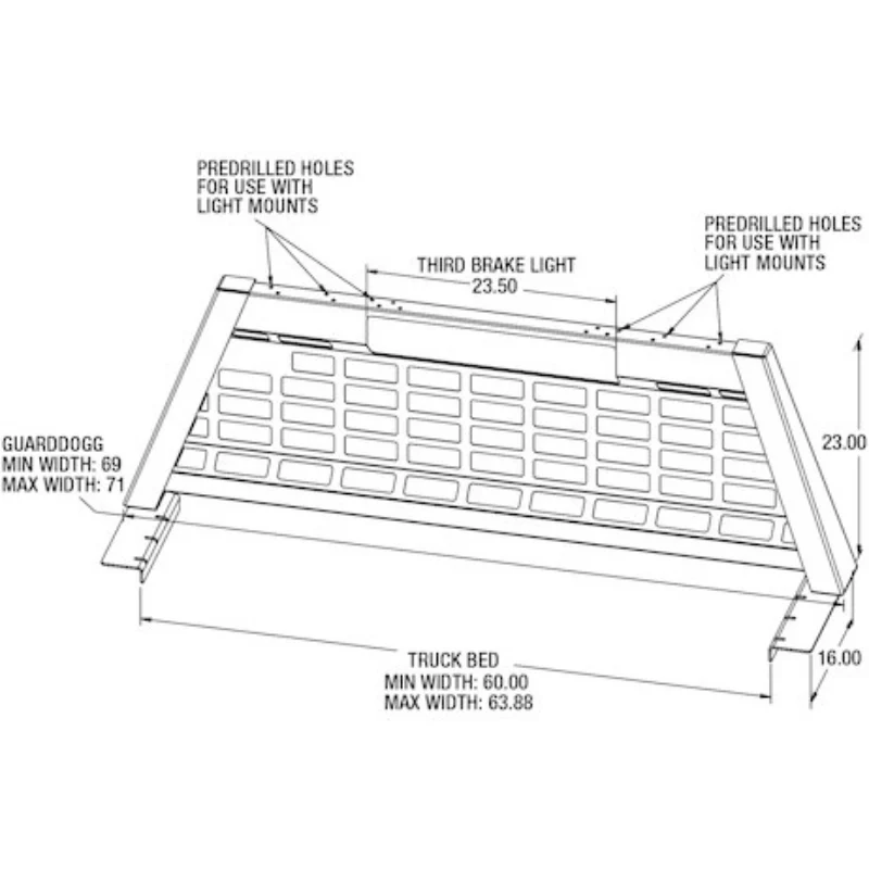 Buyers Products 23.00-inch Tall Gloss White Heavy-Duty Steel GuardDogg Pickup Truck Headache Rack Bundle with Mounting Brackets Model 851405 - Image 5