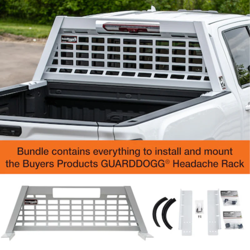 Buyers Products 23.50-inch Tall Gloss White Heavy-Duty Steel GuardDogg Pickup Truck Headache Rack Bundle with Mounting Brackets Model 851505 - Image 15