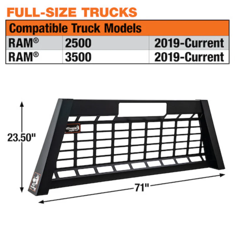 Buyers Products 23.50" Inch Tall Matte Black Heavy-Duty Steel GuardDogg Pickup Truck Headache Rack Bundle with Mounting Brackets Model 851560 - Image 3