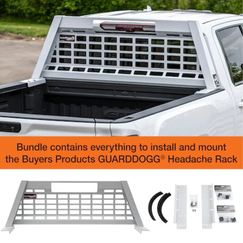 Buyers Products 25.00-inch Tall Gloss White Heavy-Duty Steel GuardDogg Pickup Truck Headache Rack Bundle with Mounting Brackets Model 851605 - Image 15