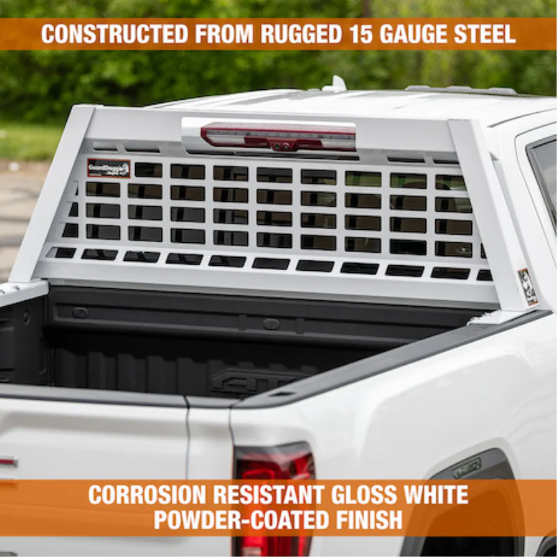 Buyers Products 25.00-inch Tall Gloss White Heavy-Duty Steel GuardDogg Pickup Truck Headache Rack Bundle with Mounting Brackets Model 851605 - Image 16
