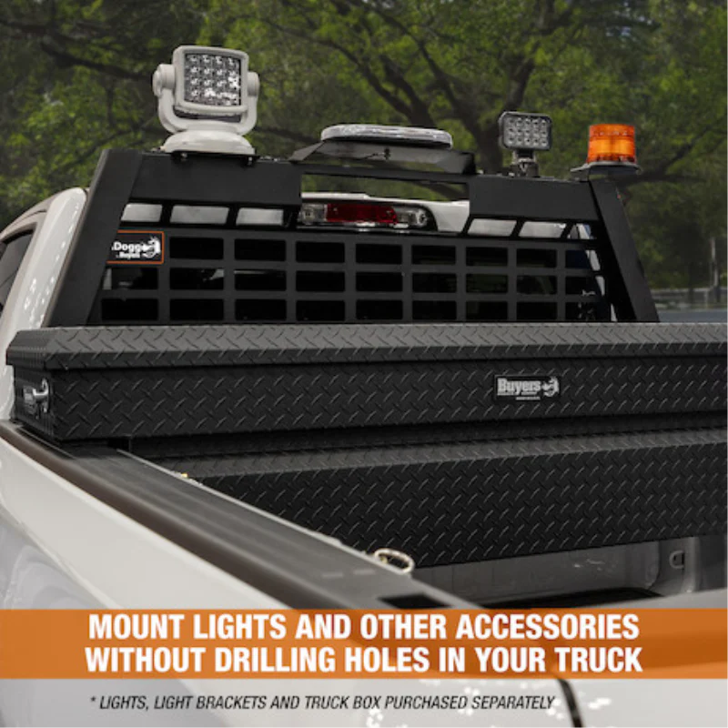 Buyers Products 23" Inch Tall Matte Black Heavy-Duty Steel GuardDogg Pickup Truck Headache Rack Bundle with Mounting Brackets Model 851460 - Image 12