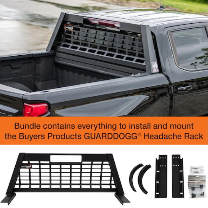 Buyers Products 23" Inch Tall Matte Black Heavy-Duty Steel GuardDogg Pickup Truck Headache Rack Bundle with Mounting Brackets Model 851460 - Image 7