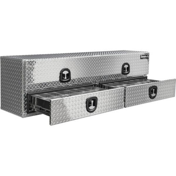 Buyers Products Flatbed Contractor Top Mount Truck Box With Drawers 88" Aluminum Model 1701683 - Image 14