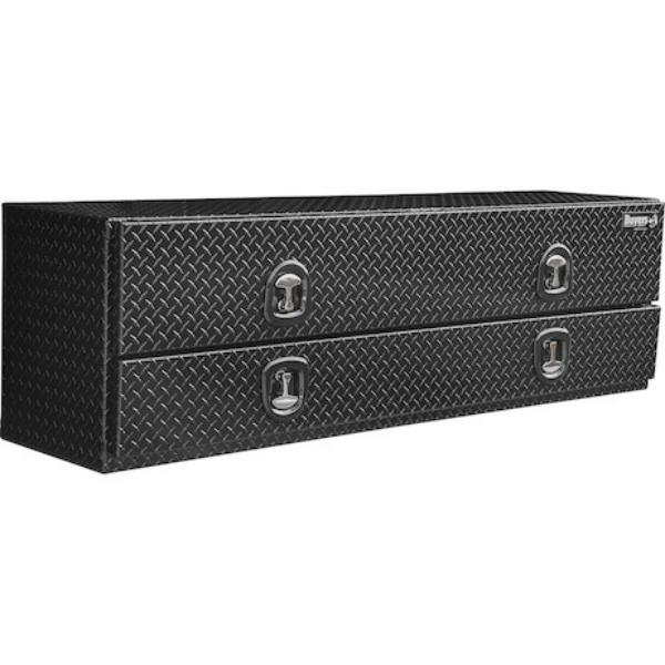 Buyers Products Flatbed Contractor Top Mount Truck Box With Drop Down Doors 96" Gloss Black Aluminum Model 1721593 - Image 3