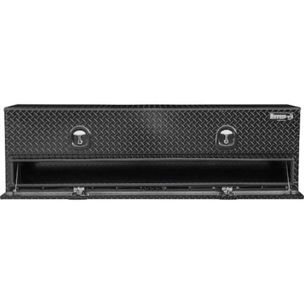 Buyers Products Flatbed Contractor Top Mount Truck Box With Drop Down Doors 96" Gloss Black Aluminum Model 1721593 - Image 8