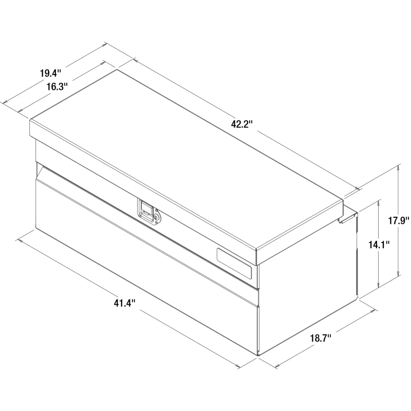 Buyers Products Diamond Tread Aluminum Chest Tool Box for Mid-Size Trucks Model 1712130 - Image 5