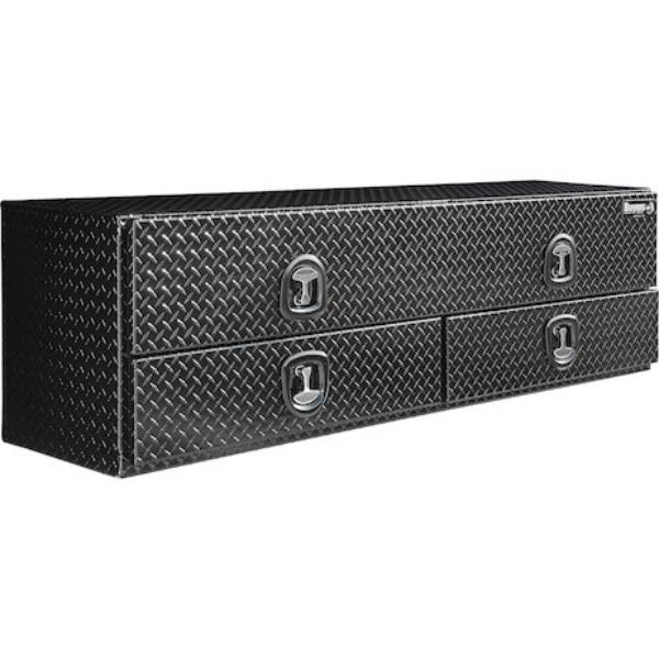 Buyers Products Flatbed Contractor Top Mount Truck Box With Drawers 90" Gloss Black Aluminum Model 1721688 - Image 3