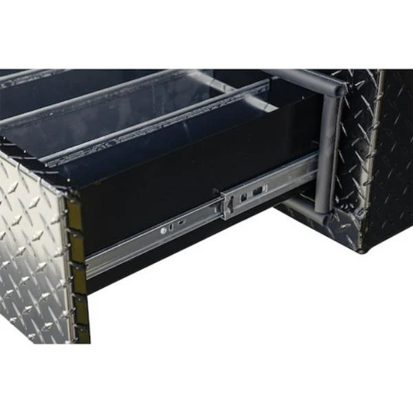 Buyers Products Flatbed Contractor Top Mount Truck Box With Drawers 90" Gloss Black Aluminum Model 1721688 - Image 5