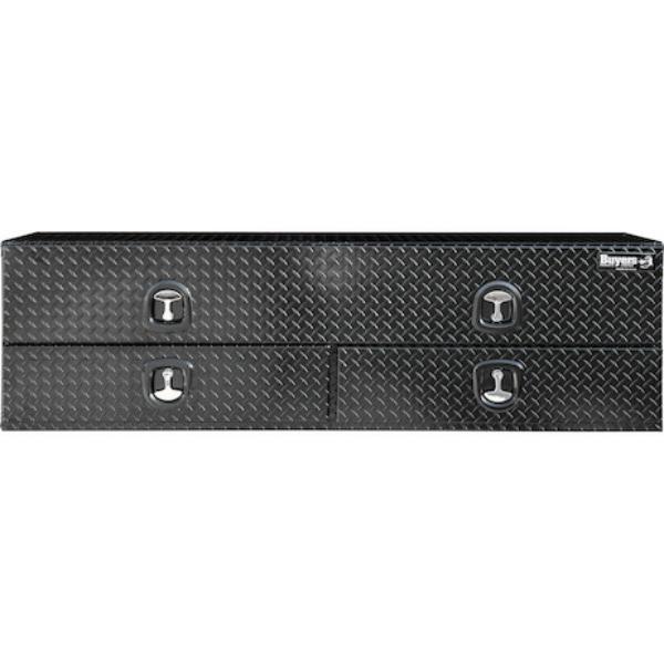 Buyers Products Flatbed Contractor Top Mount Truck Box With Drawers 90" Gloss Black Aluminum Model 1721688 - Image 7