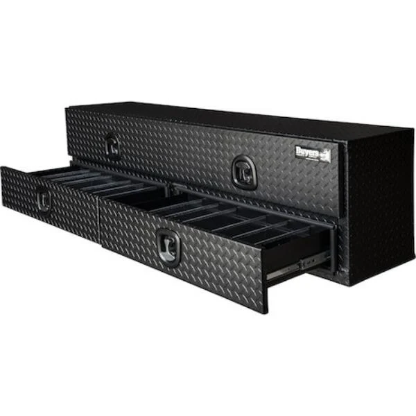 Buyers Products Flatbed Contractor Top Mount Truck Box With Drawers 90" Matte Black Aluminum Model 1722688 - Image 6