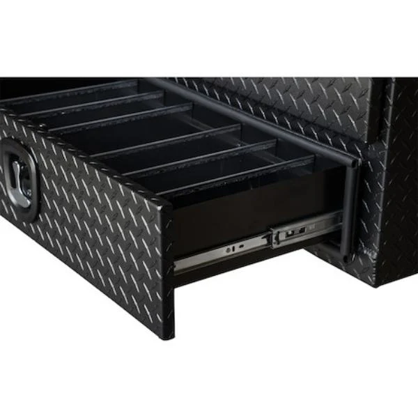 Buyers Products Flatbed Contractor Top Mount Truck Box With Drawers 90" Matte Black Aluminum Model 1722688 - Image 7