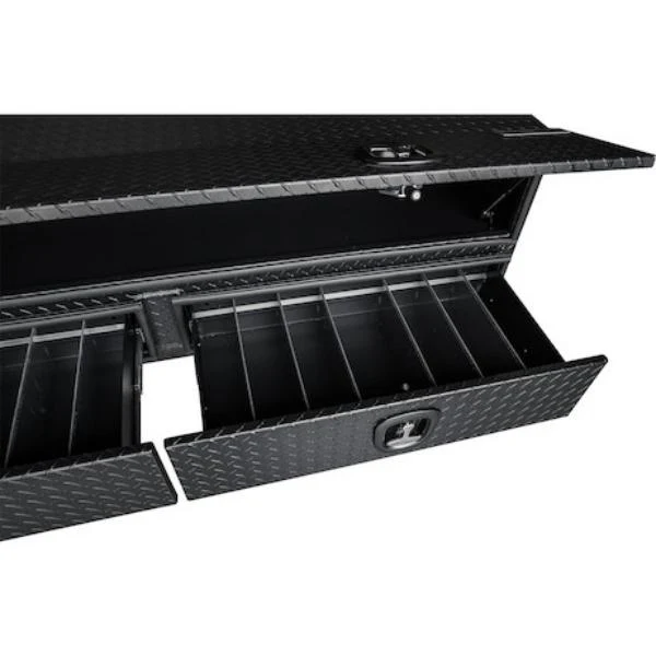 Buyers Products Flatbed Contractor Top Mount Truck Box With Drawers 90" Matte Black Aluminum Model 1722688 - Image 8