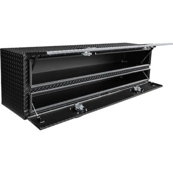 Buyers Products Flatbed Contractor Top Mount Truck Box With Drop Down Doors 88" Matte Black Aluminum Model 1722583 - Image 5
