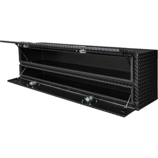 Buyers Products Flatbed Contractor Top Mount Truck Box With Drop Down Doors 88" Matte Black Aluminum Model 1722583 - Image 6