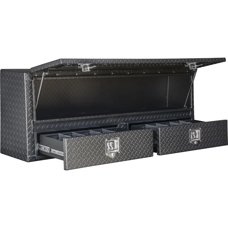 Buyers Products Pickup Contractor Top Mount Truck Box With Drawers 72" Matte Black Aluminum 1735641 - Image 3