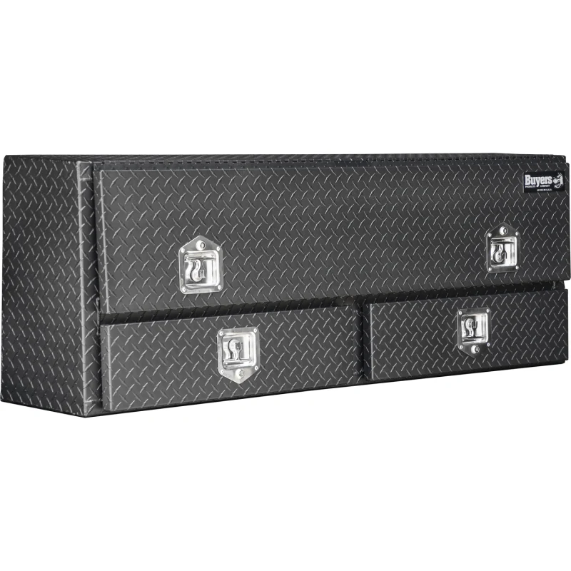 Buyers Products Pickup Contractor Top Mount Truck Box With Drawers 88" Matte Black Aluminum 1735651