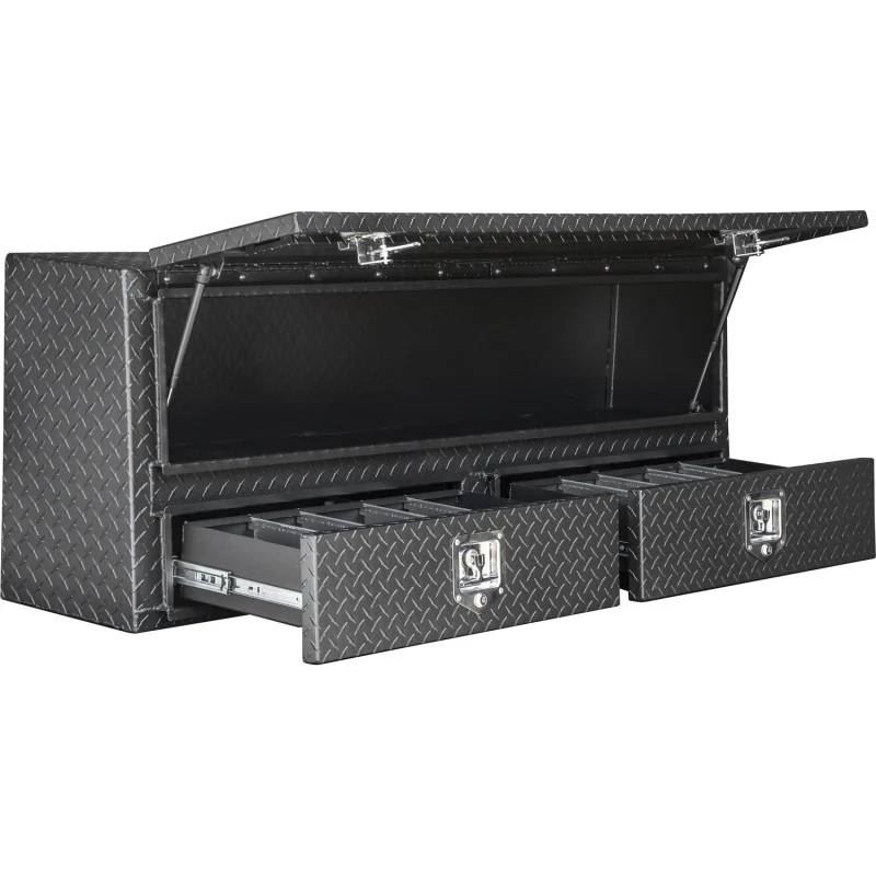 Buyers Products Pickup Contractor Top Mount Truck Box With Drawers 96" Matte Black Aluminum 1735661 - Image 4