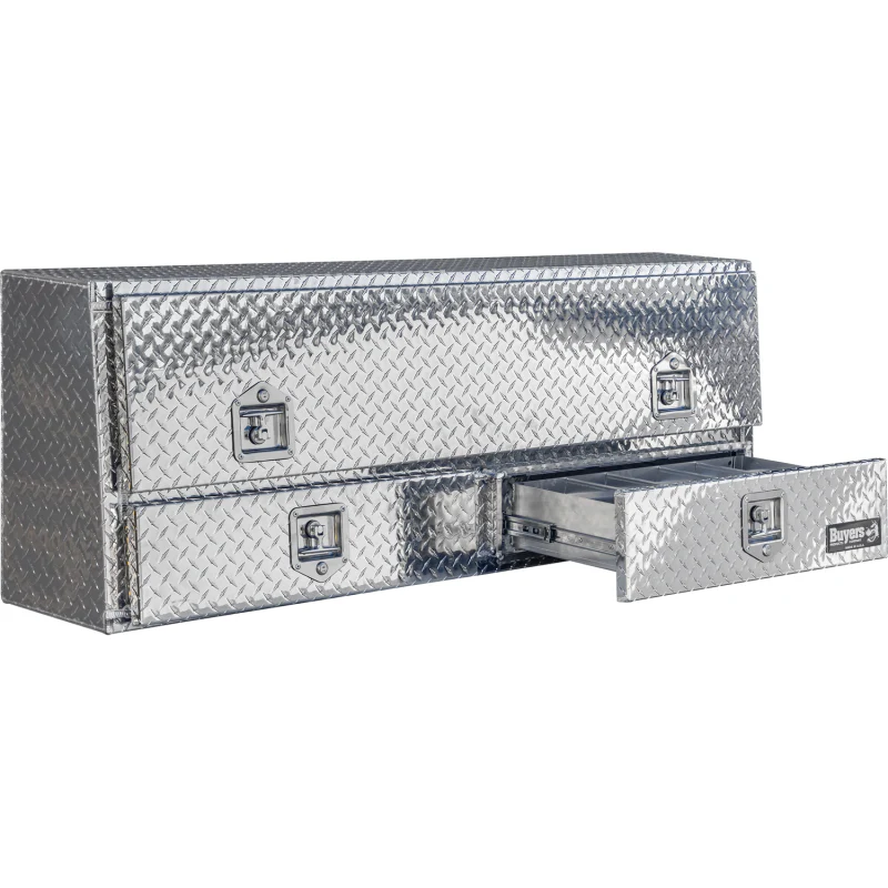 Buyers Products Pickup Contractor Top Mount Truck Box With Drawers 60" Bright Aluminum 1705631 - Image 5