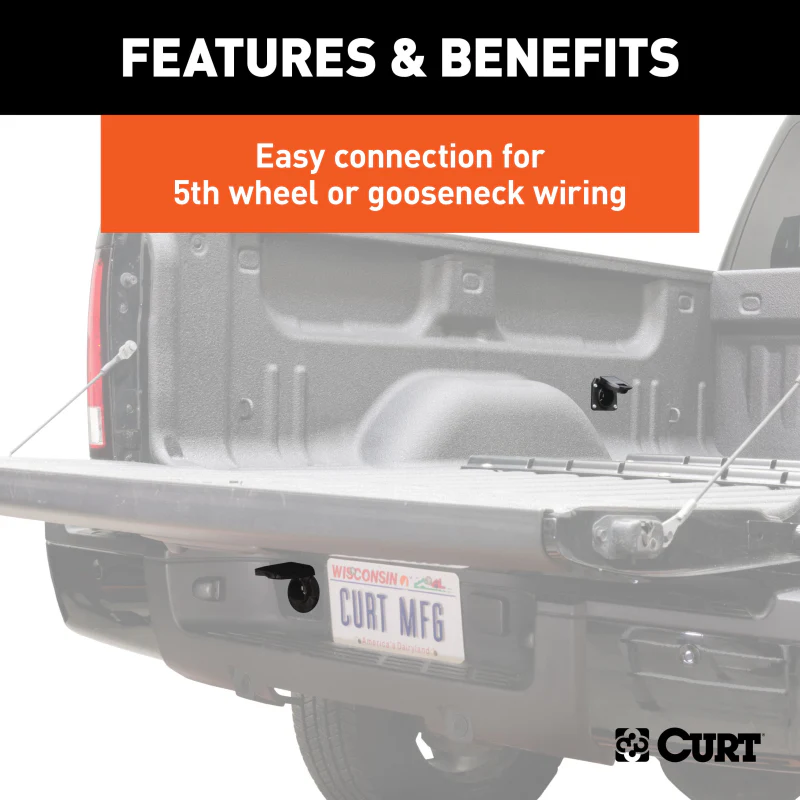 CURT 10' Custom Wiring Extension Harnesses (Adds 7-Way RV Blade to Truck Bed, 10-Pk) Model 56000010 - Image 6
