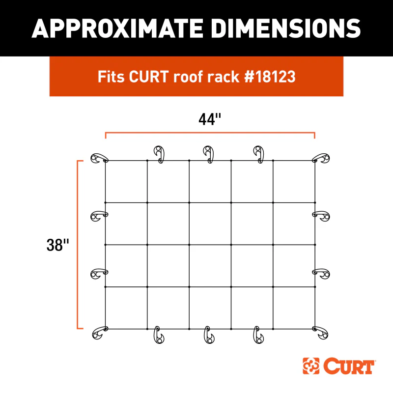 CURT 44" x 36" Elastic Cargo Net for Roof Basket Model 18218 - Image 8