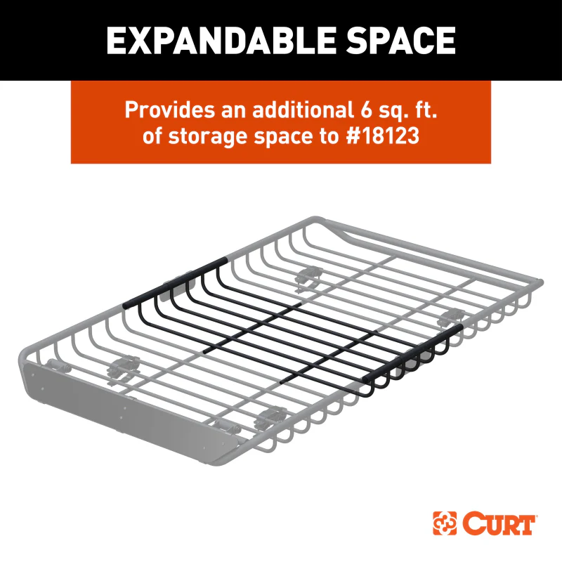 CURT 6 sq. ft. Black Steel Roof Rack Cargo Carrier Extension Model 18124 - Image 4
