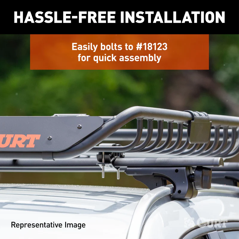 CURT 6 sq. ft. Black Steel Roof Rack Cargo Carrier Extension Model 18124 - Image 6