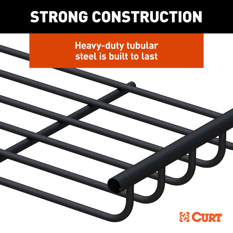 CURT 6 sq. ft. Black Steel Roof Rack Cargo Carrier Extension Model 18124 - Image 7