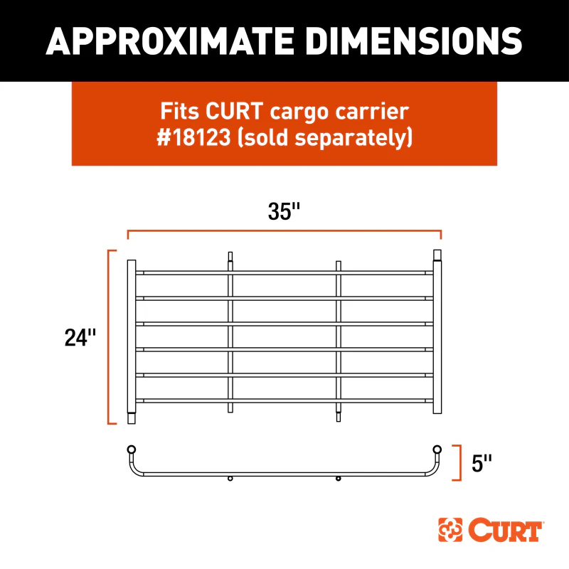 CURT 6 sq. ft. Black Steel Roof Rack Cargo Carrier Extension Model 18124 - Image 9