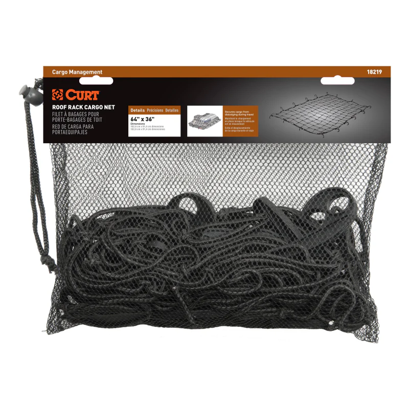 CURT 64" x 36" Elastic Cargo Net for Roof Basket Model 18219 - Image 2