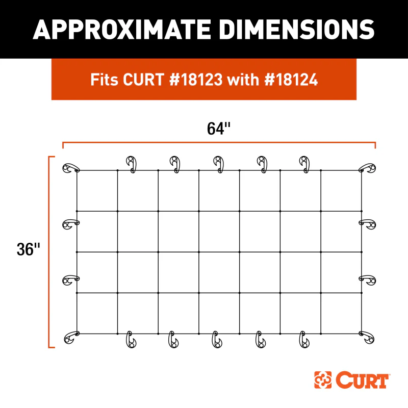 CURT 64" x 36" Elastic Cargo Net for Roof Basket Model 18219 - Image 8